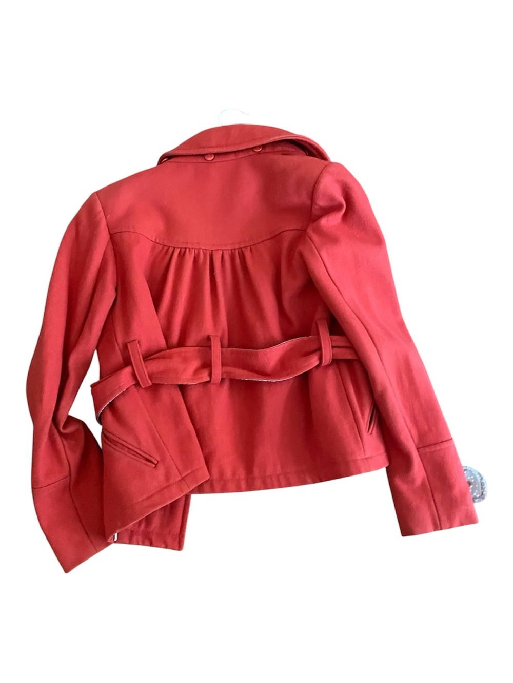 Red Button-Front Coat Jacket - Picture 3 of 4